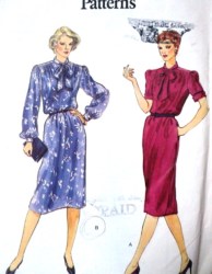 77740 70S VERY EZ VOGUE PULLOVER COLLAR SS-LS DRESS PATTERN 12 or 10 choice  Uncut